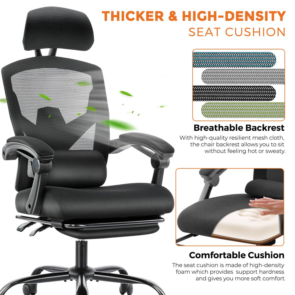 Sweetcrispy Ergonomic Office Desk Chair, Swivel Computer Chair