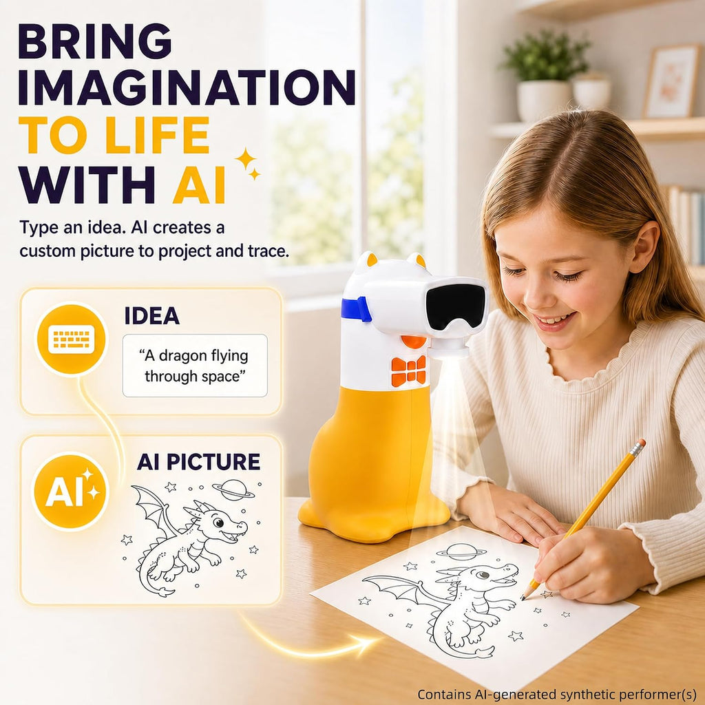 AI Drawing Projector for Kids, Birthday Gift Toy, Ages 5-12