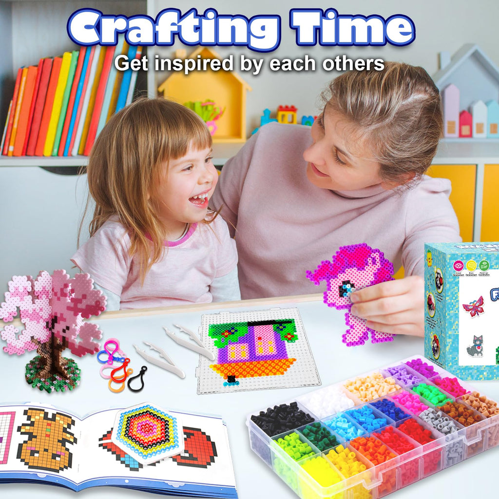 23000 5mm Fuse Beads Kit for Craft Gifts - 22 Colors | 106 Patterns