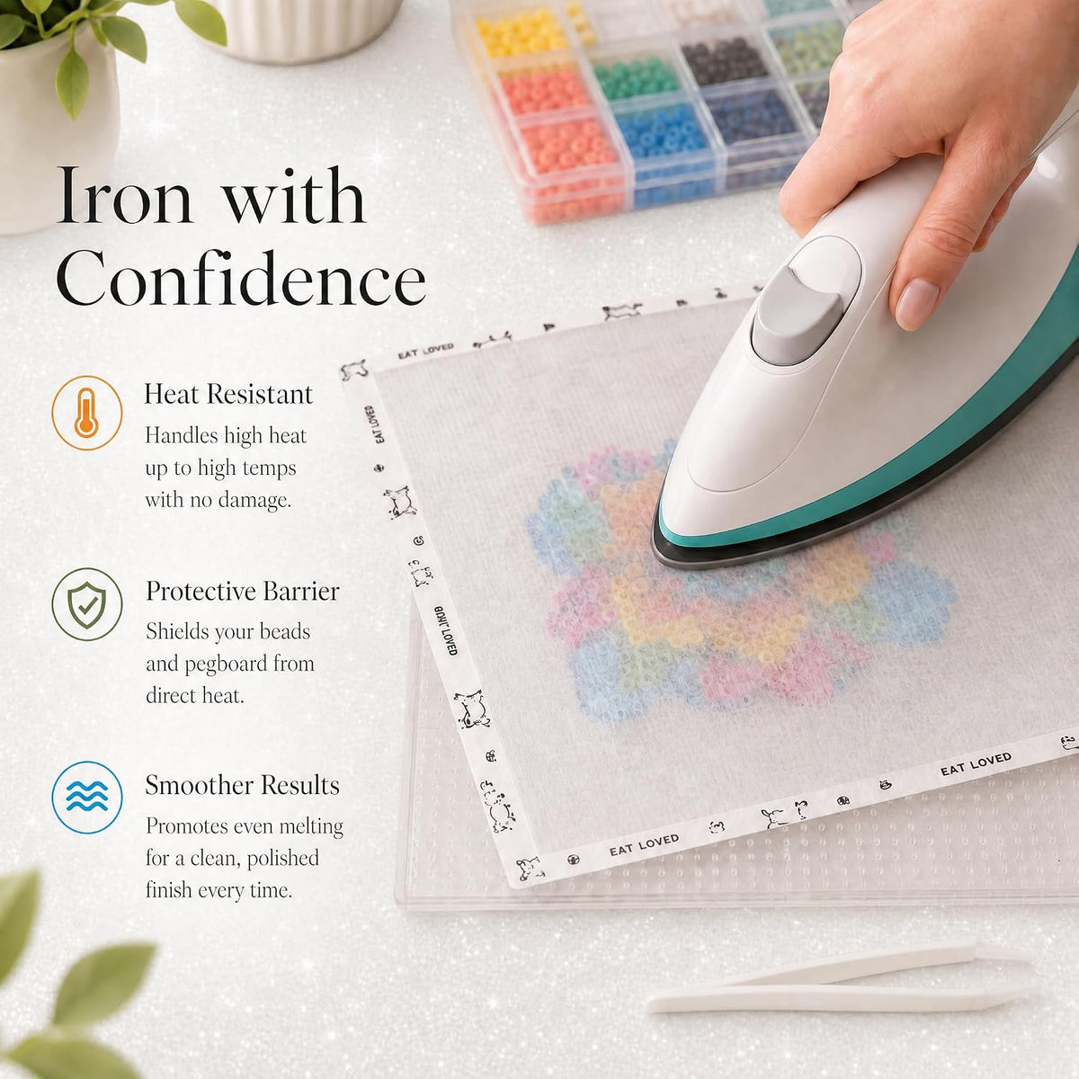 Thick Textured Fuse Bead Ironing Paper 7 Pack, 0.01 Inch Fiberglass Iron Cloth, Reusable Heat Transfer Sheet for Bead Craft Finishing, 7.87 x 5.91Inch (Cloth)