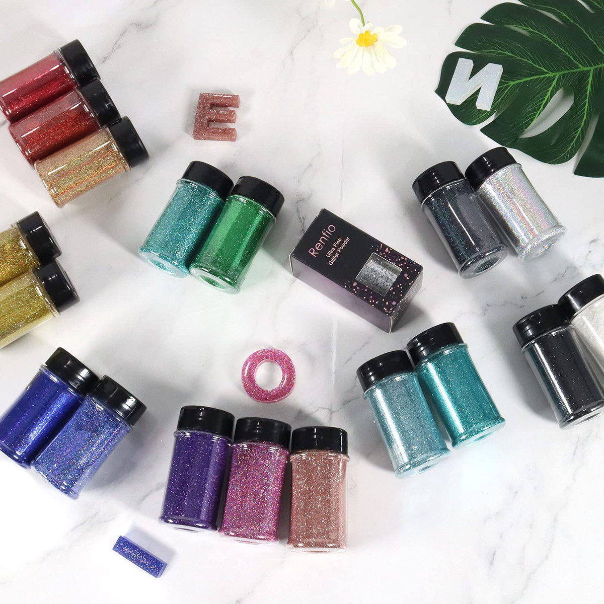 Renfio: Ultra Fine Glitter Powder, 2.11 oz (60g) – Metallic & Holographic