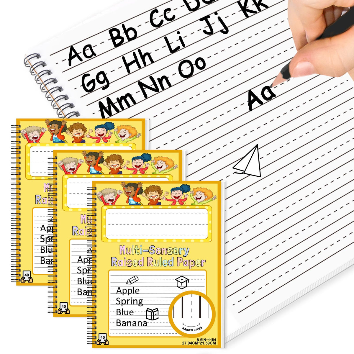 DOSTATNI Raised-Line Spiral Handwriting Pad (40 Sheets per Pad)
