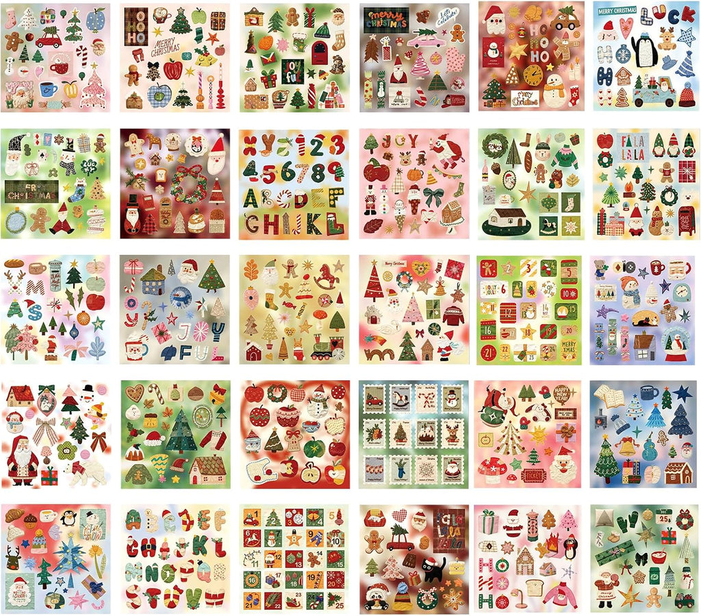 750 Pcs Stickers for Scrapbooking,Christmas Self-Adhesive Scrapbook Sticker