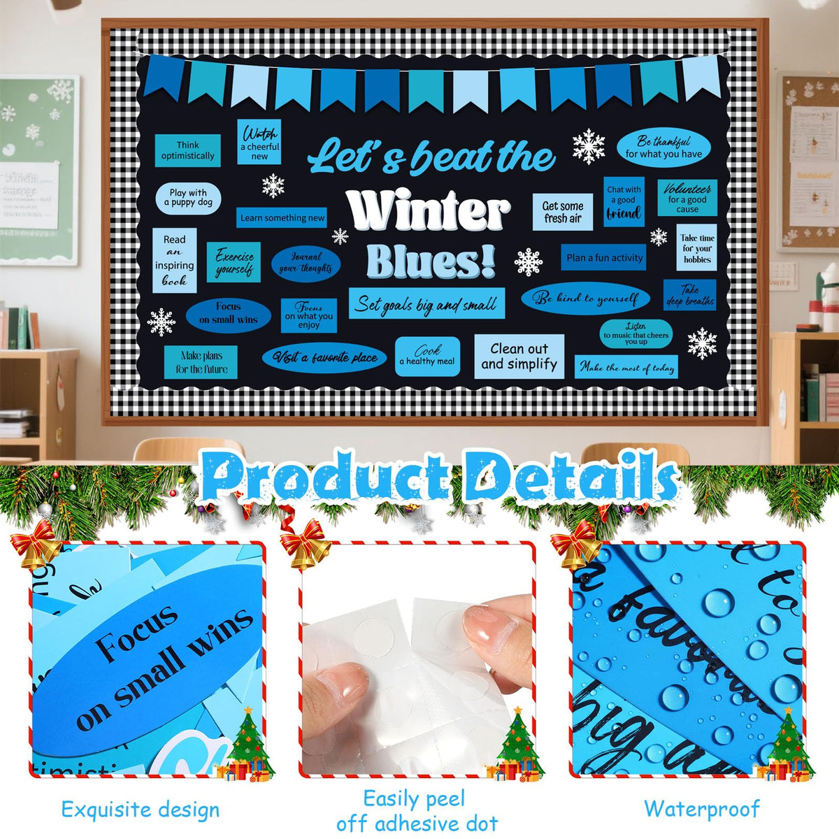 Funrous 71 Pcs Winter Bulletin Board Set Holidays Around The World
