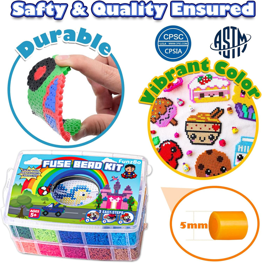 23000 5mm Fuse Beads Kit for Craft Gifts - 22 Colors | 106 Patterns