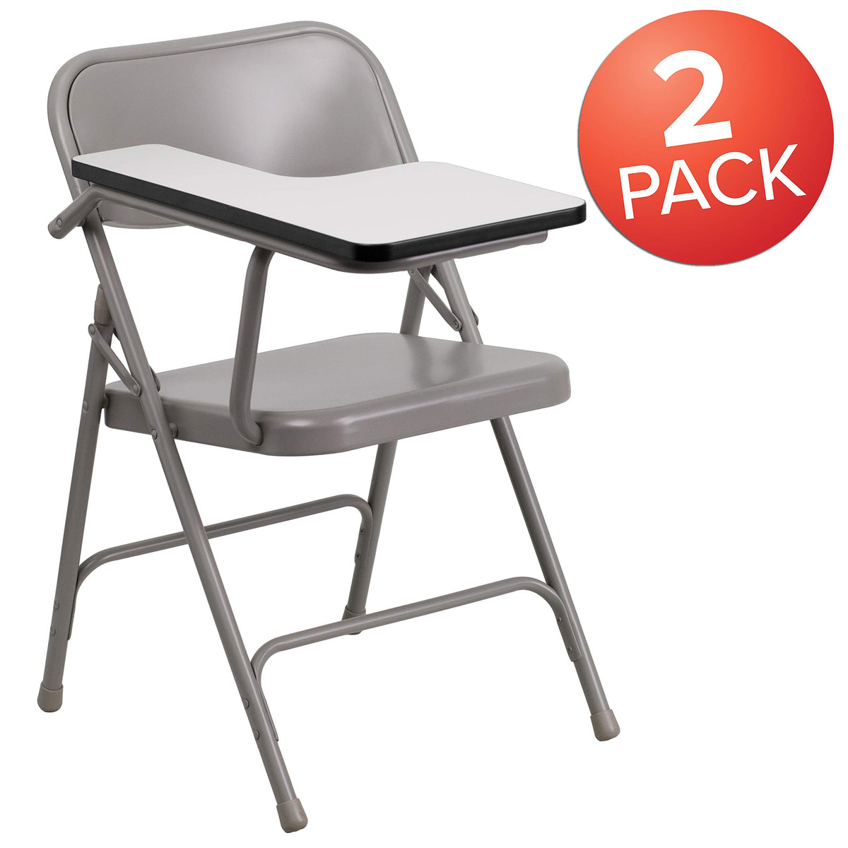 Flash Furniture Ralph Premium Steel Folding Chair with Right Handed Tablet Arm