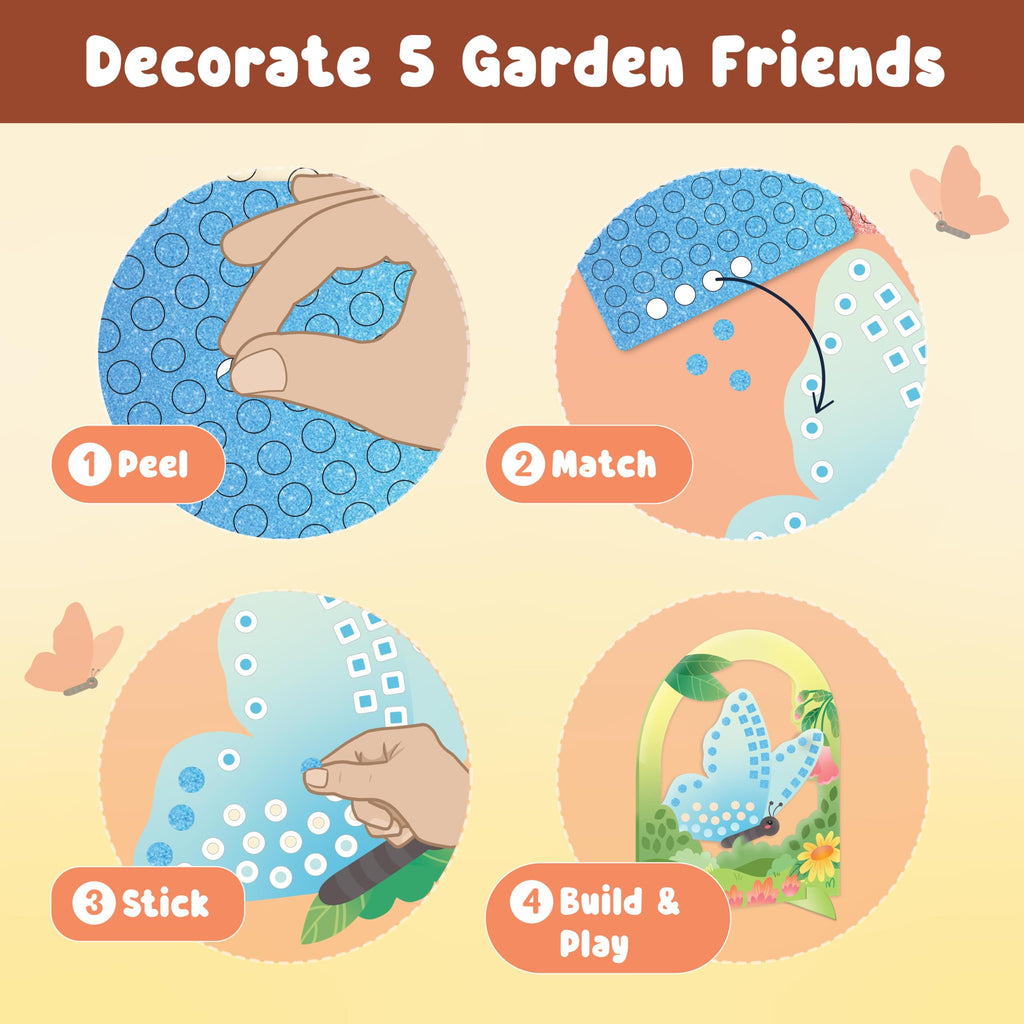 Winter Animals Foam Stickers Mosaic Craft Kits for Kids, Mess Free Art Set