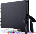 Gotideal 80 Pages Scrapbook Album with 10 Metallic Markers, Black