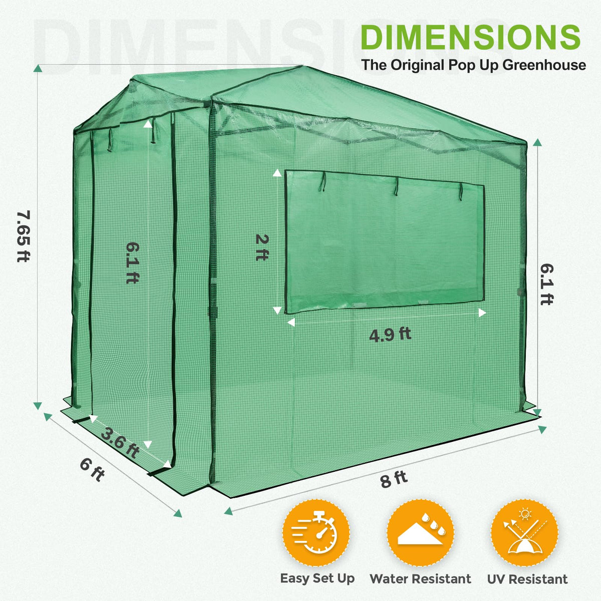 EAGLE PEAK Pop-Up Walk-In Greenhouse (Multiple Sizes)