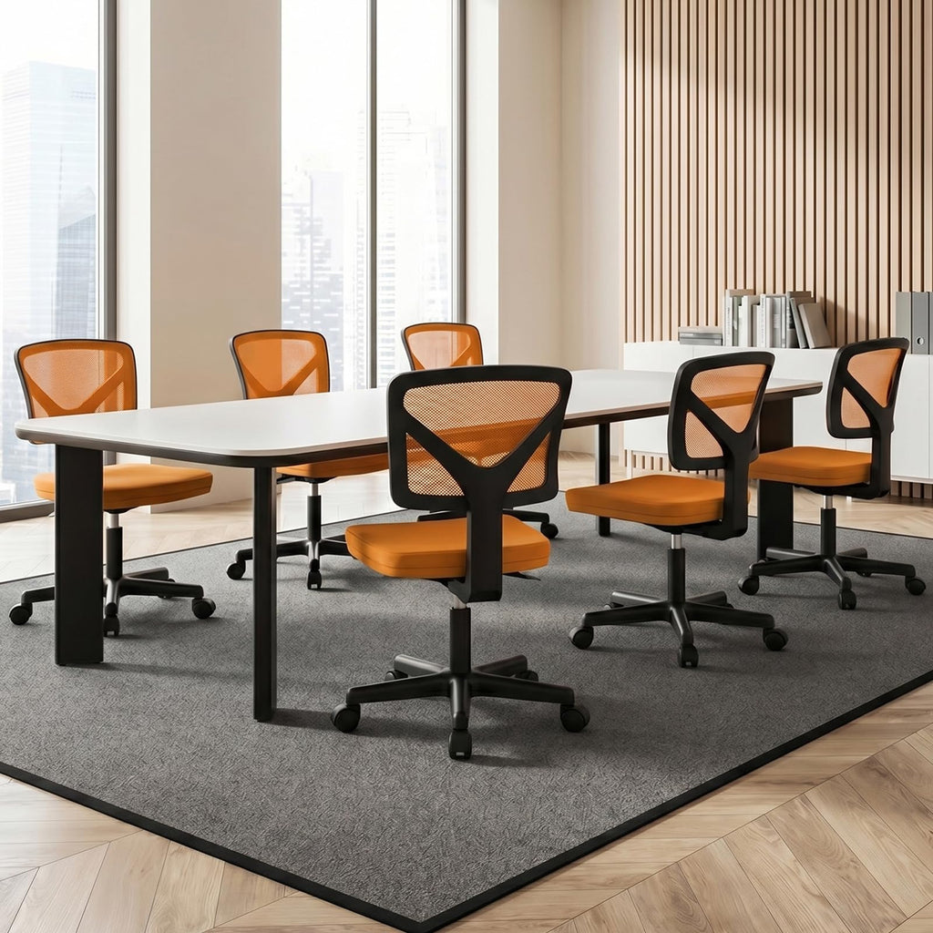 Sweetcrispy Small Armless Desk Chair, Mesh Rolling Office Chairs