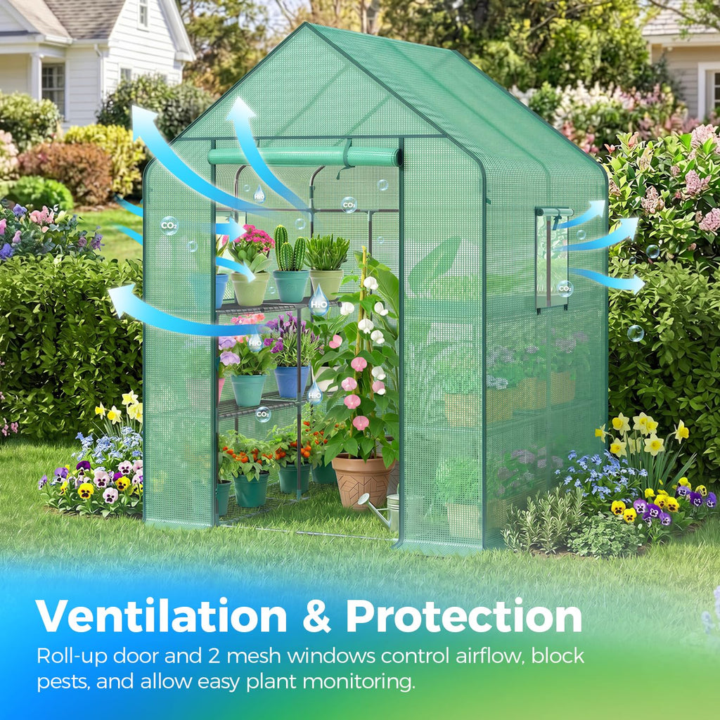 Ohuhu Plastic Greenhouse with 3–4 Tiers, Up to 22.56 Sq Ft
