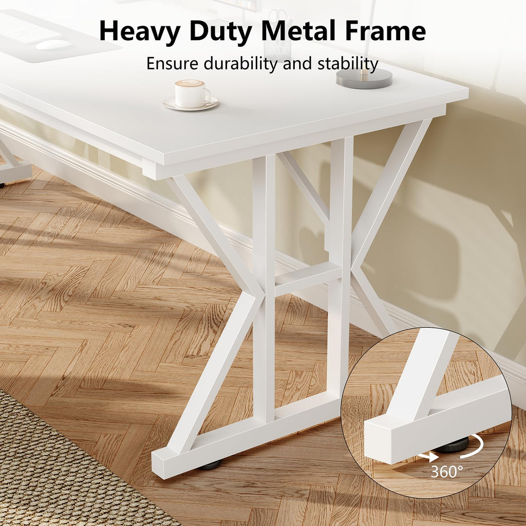 63" Large Computer Desk with Thickened Frame for Home Office, Living Room