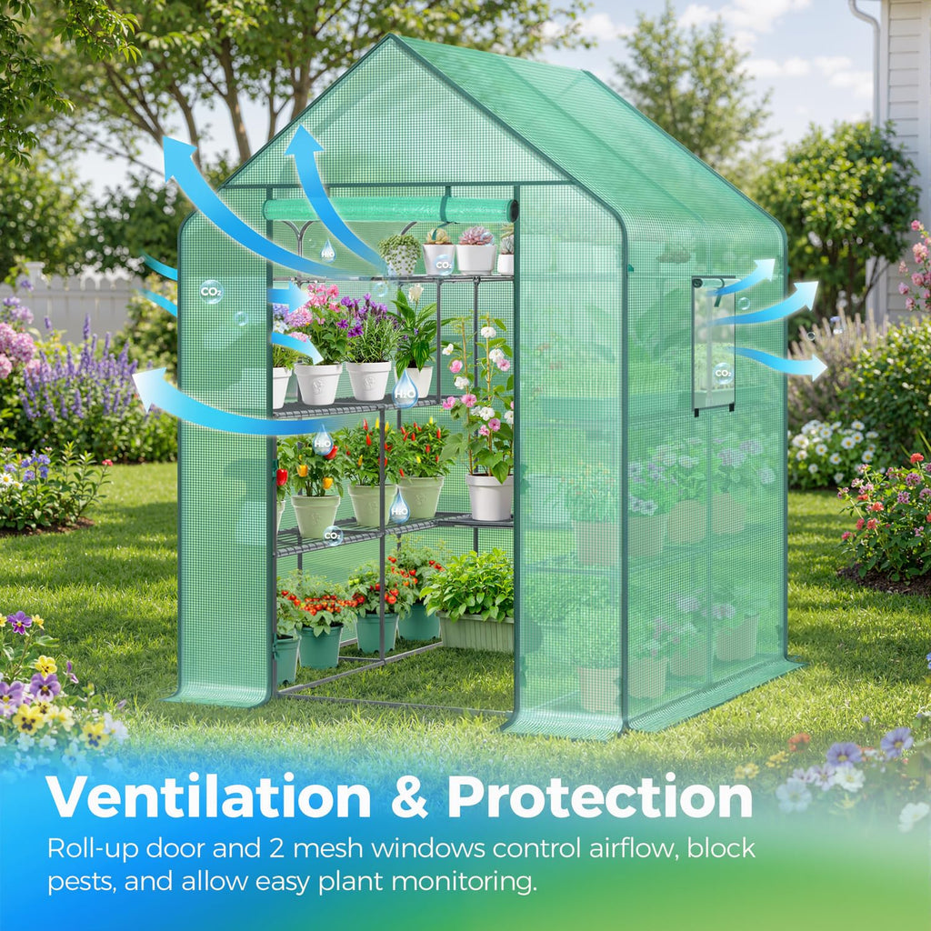 Ohuhu Plastic Greenhouse with 3–4 Tiers, Up to 22.56 Sq Ft