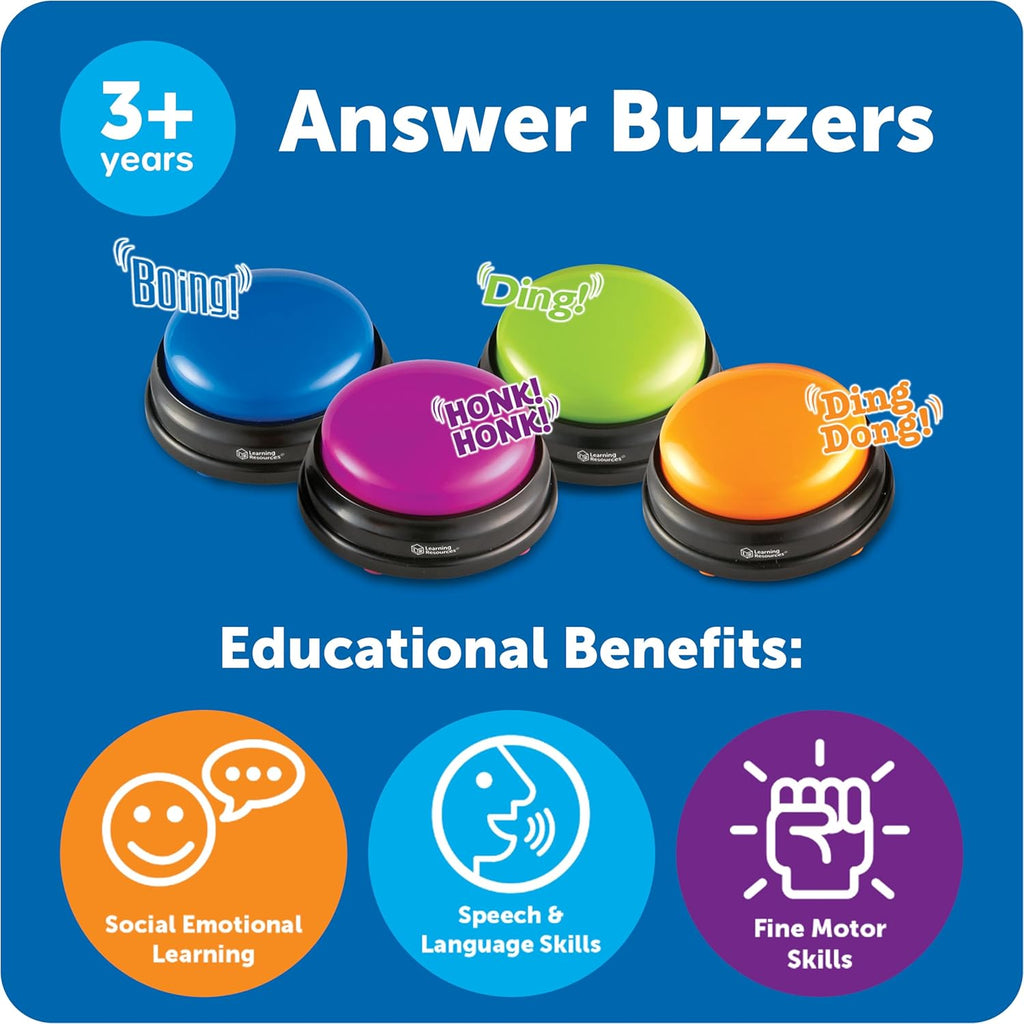 Learning Resources Original Answer Buzzers, Set of 4 (Multi-Age Learning)