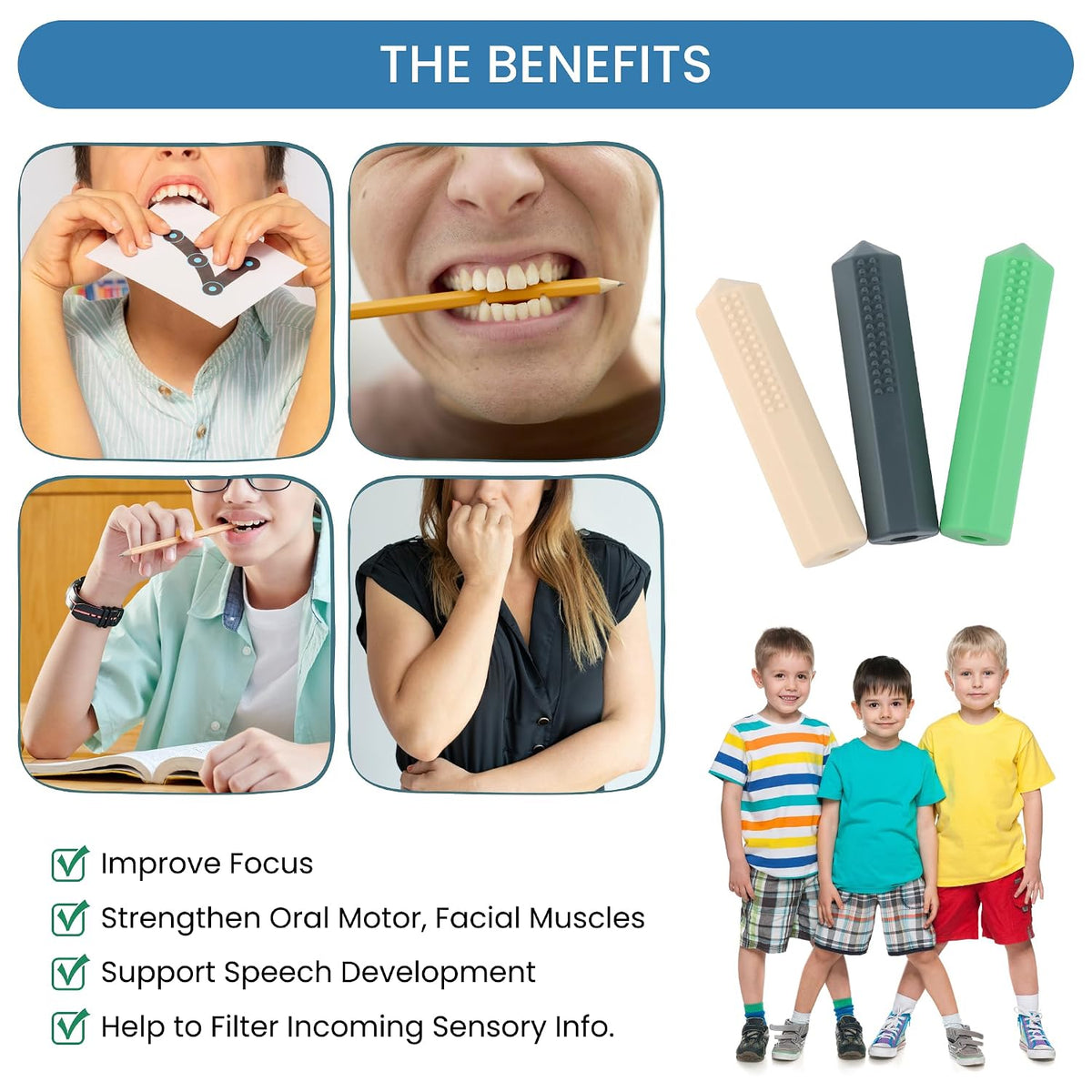 Sensory Chew Pencil Topper for Autistic Chewers