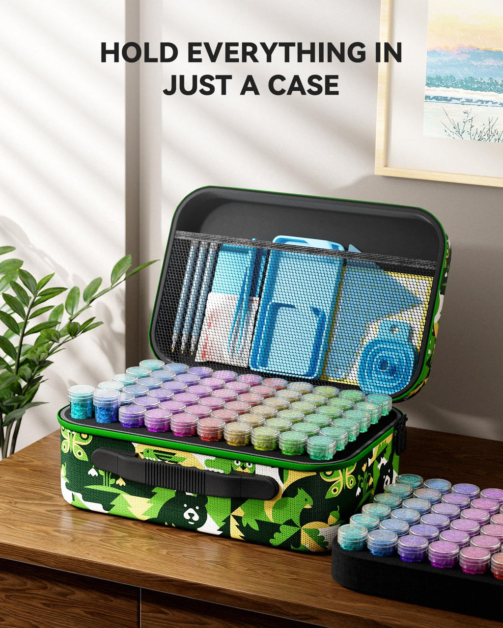 ARTDOT 60 Slots Storage Container for Diamond Art Kits for Adults, Portable Bead Storage Boxes for Diamond Painting Accessories and Tools