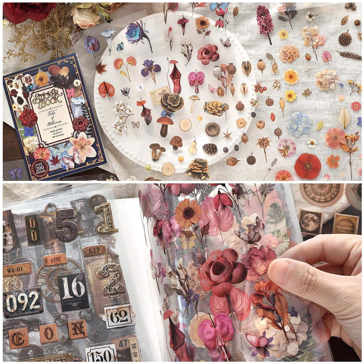 750 Pcs Stickers for Scrapbooking,Christmas Self-Adhesive Scrapbook Sticker