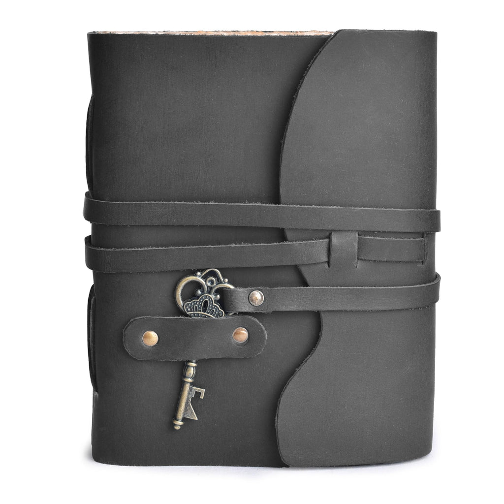 LEATHER VILLAGE Vintage Leather Journal Key Lock, Teal 6x4.