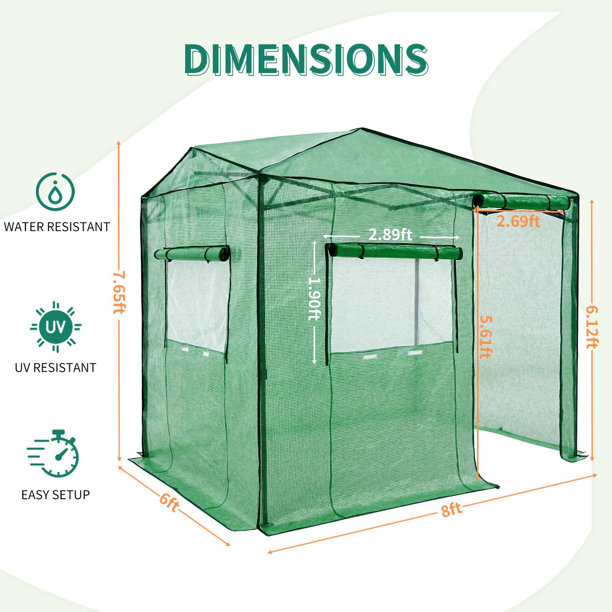 EAGLE PEAK Pop-Up Walk-In Greenhouse (Multiple Sizes)