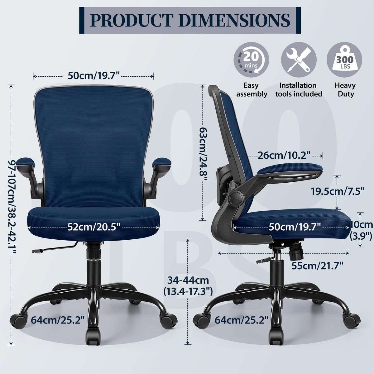 FelixKing Office Chair, Ergonomic Comfy Desk Chair with Flip-up Armrests