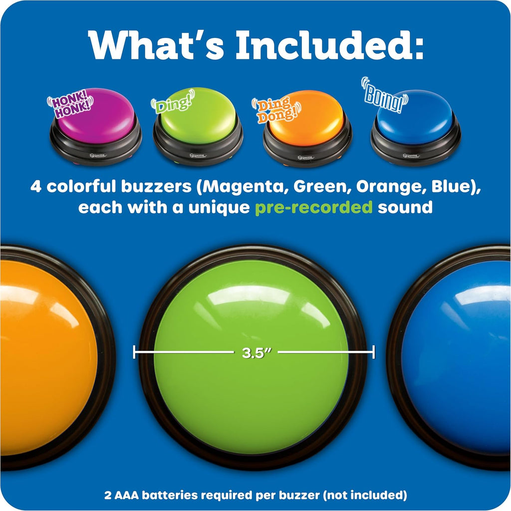 Learning Resources Original Answer Buzzers, Set of 4 (Multi-Age Learning)
