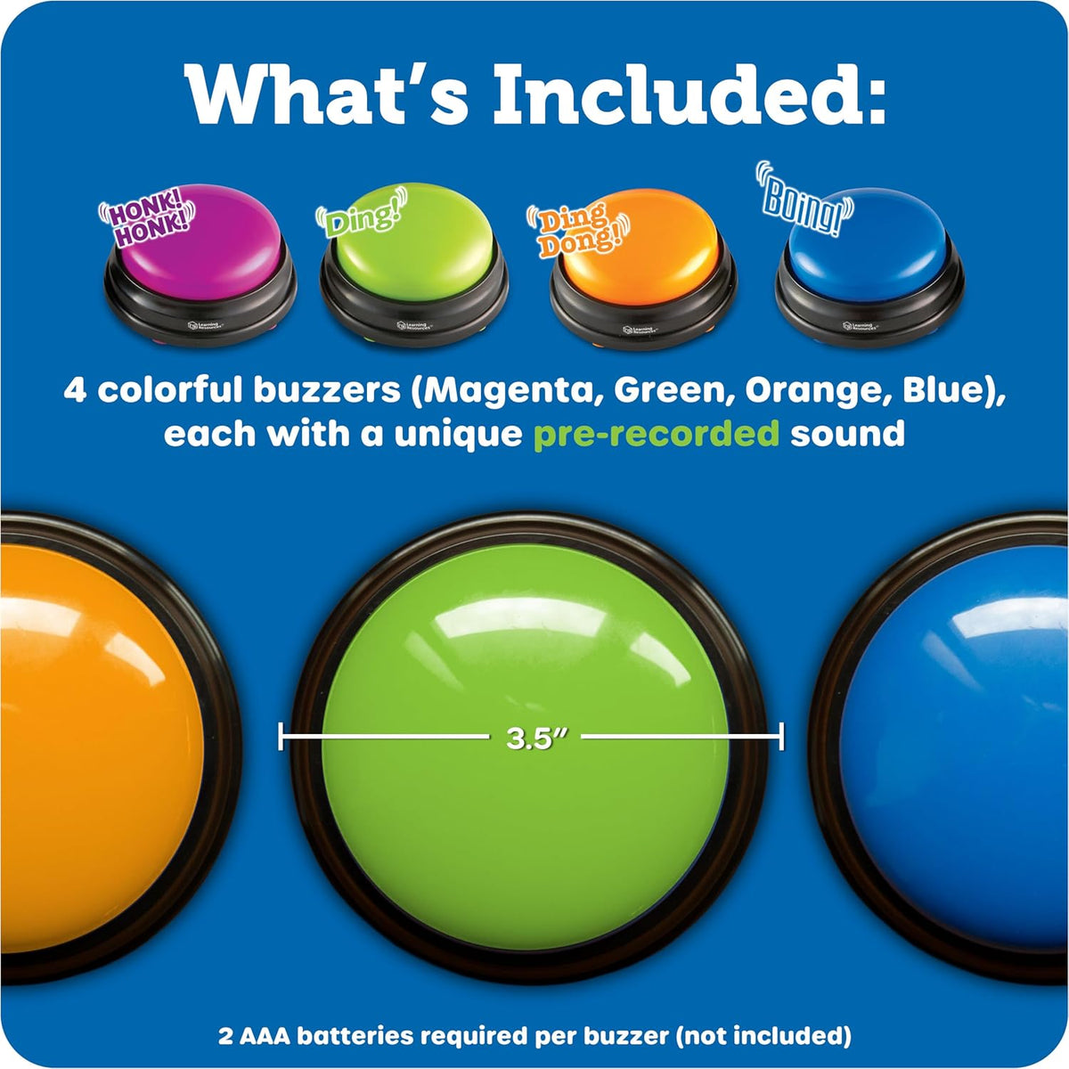 Learning Resources Original Answer Buzzers, Set of 4 (Multi-Age Learning)