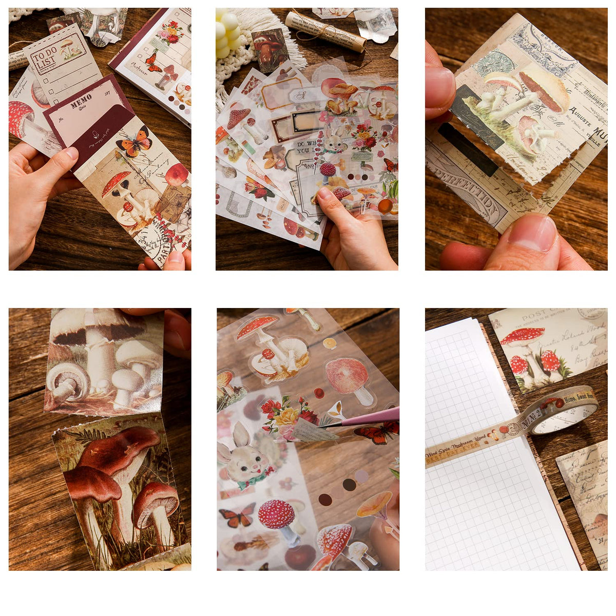 emmoolife 348 Pcs Scrapbooking Supplies Kit, Vintage Aesthetic Scrapbook Kit for Bullet Junk Journal, Stationery, A6 Grid Notebook, DIY Journaling Supplies, Birthday Craft Gift for Teen Girl Women