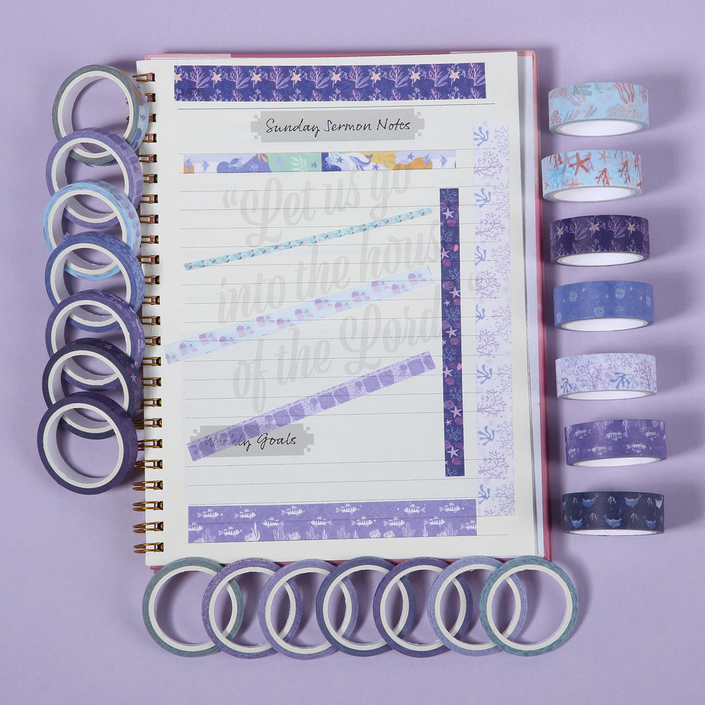 Mr. Pen- Washi Tape Set, 21 Rolls, Assorted Sizes, Floral
