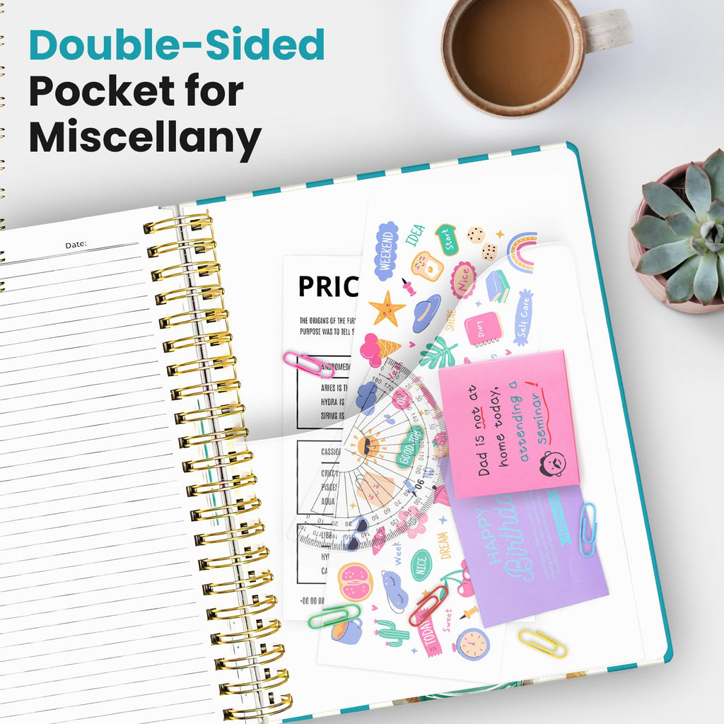 Taja Spiral Notebooks for Work 5 Subject Notebook with Removable Dividers