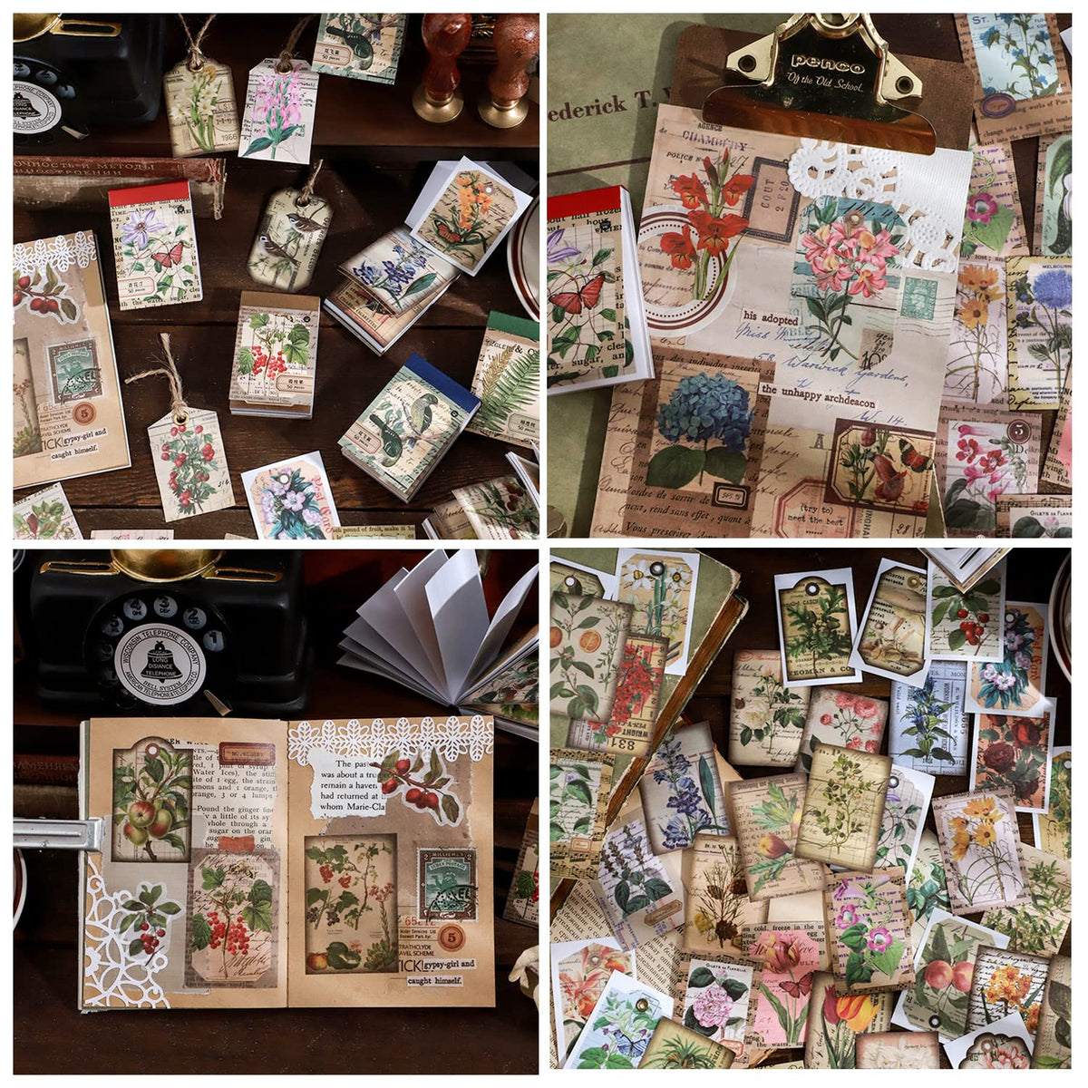 PRSTINCOL 2346PCS Quote Stickers,48 Sheets Scrapbook Supplies Kit Word Stickers for Journaling, Card Making, Vision Board Supplies for Adults Crafting