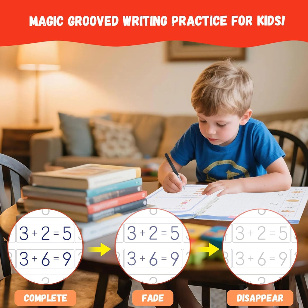 Magic Grooved Writing Practice Books for Kids 3-8