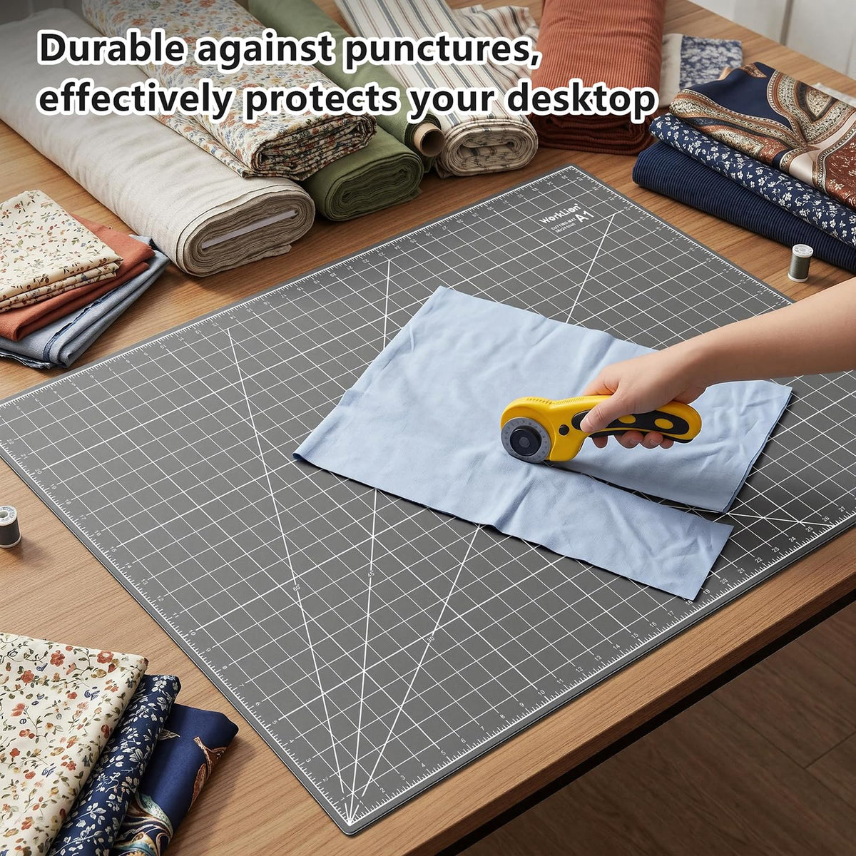 WORKLION 12" x 18" Art Self Healing PVC Cutting Mat, Double Sided, Gridded Rotary Cutting Board for Craft, Fabric, Quilting, Sewing, Scrapbooking Project……