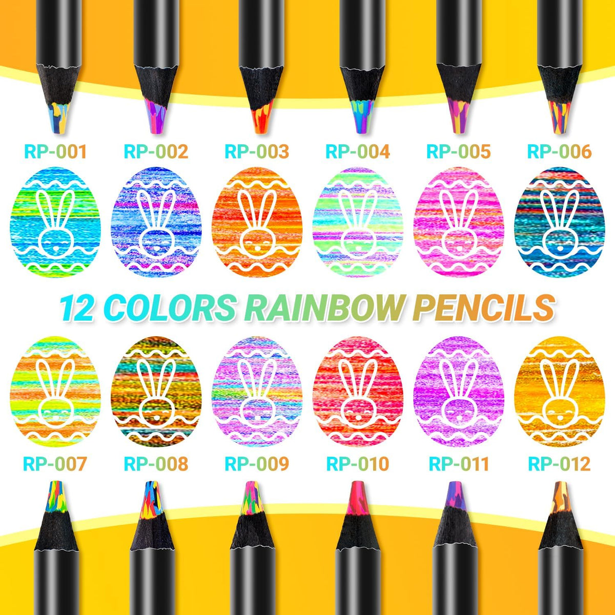 Yangmei Stocking Stuffers, Art Supplies, 12 Rainbow Colored Pencils