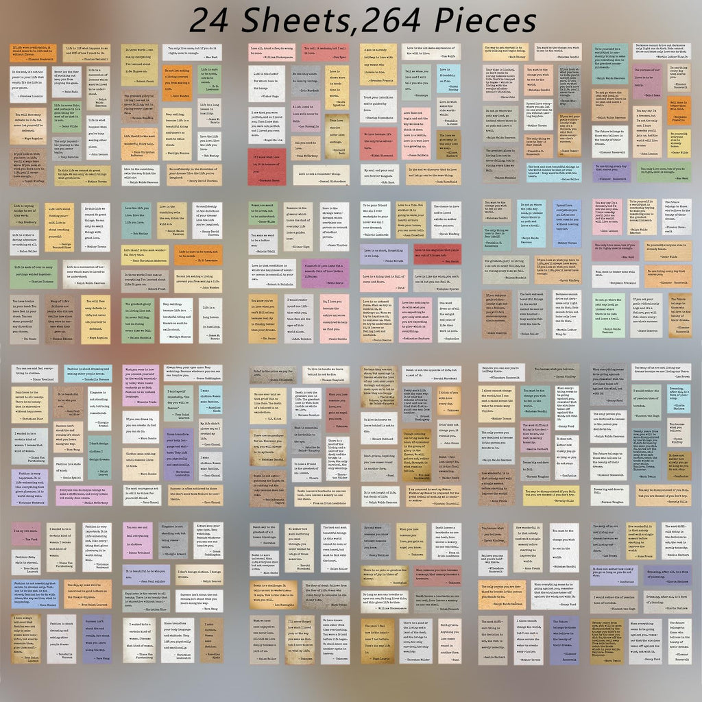 PRSTINCOL 2346PCS Quote Stickers,48 Sheets Scrapbook Supplies Kit Word Stickers for Journaling, Card Making, Vision Board Supplies for Adults Crafting