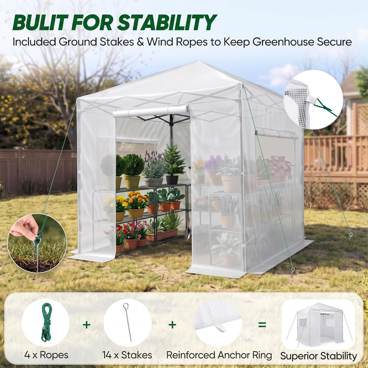 EAGLE PEAK Pop-Up Walk-In Greenhouse (Multiple Sizes)