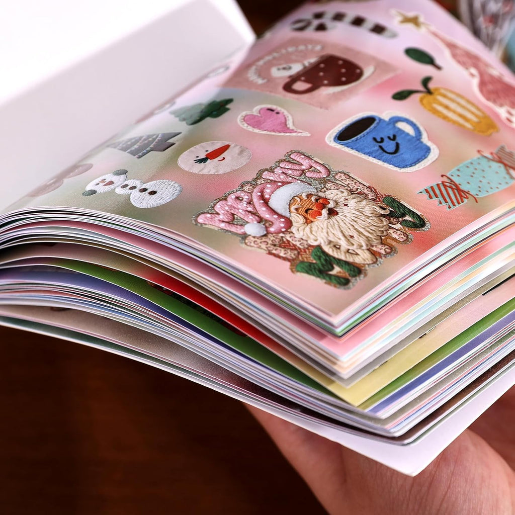 750 Pcs Stickers for Scrapbooking,Christmas Self-Adhesive Scrapbook Sticker