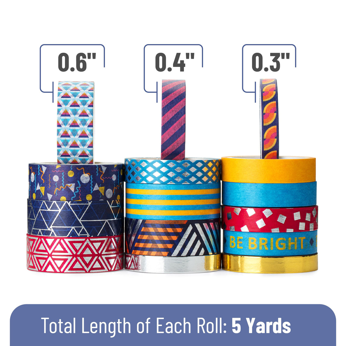 Mr. Pen- Washi Tape Set, 21 Rolls, Assorted Sizes, Floral