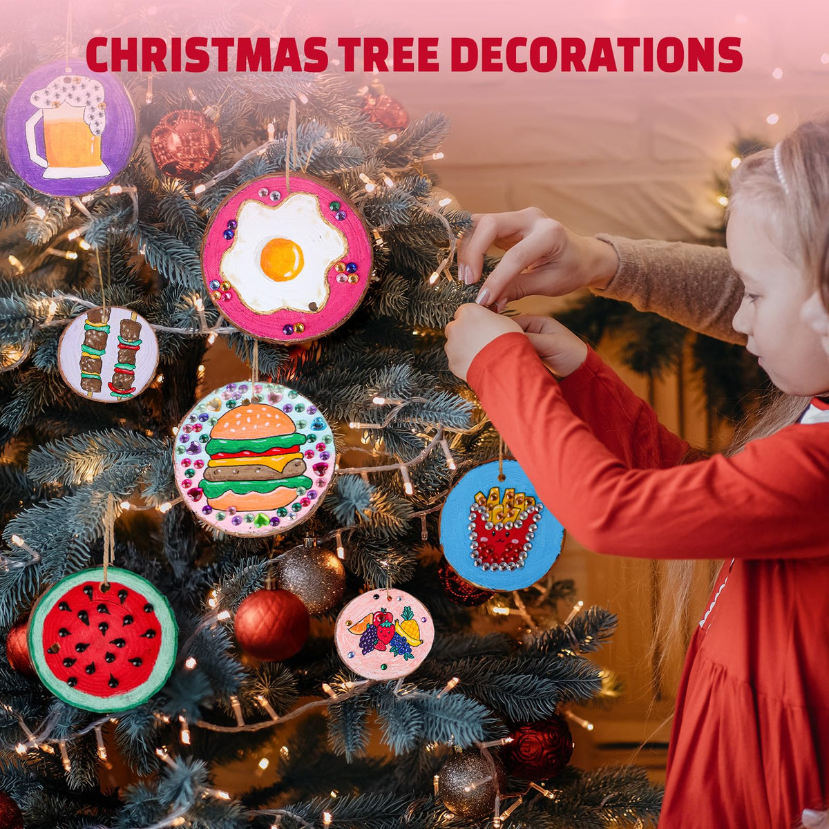 Wooden Painting Kit for Kids, Arts and Crafts Gift Set for Boys Girls 6-12