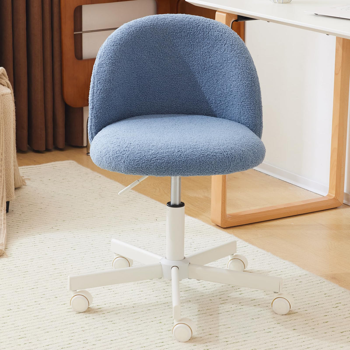VINGLI Candy Teddy Fleece Armless Study Chair