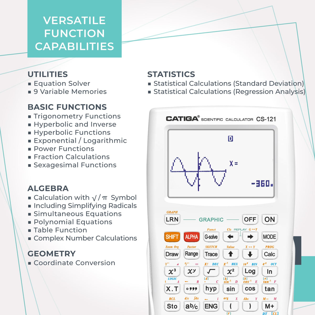 CATIGA CS-121 Scientific Graphing Calculator