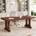 Condemo 63-Inch Solid Pine Student Desk, Dark Walnut