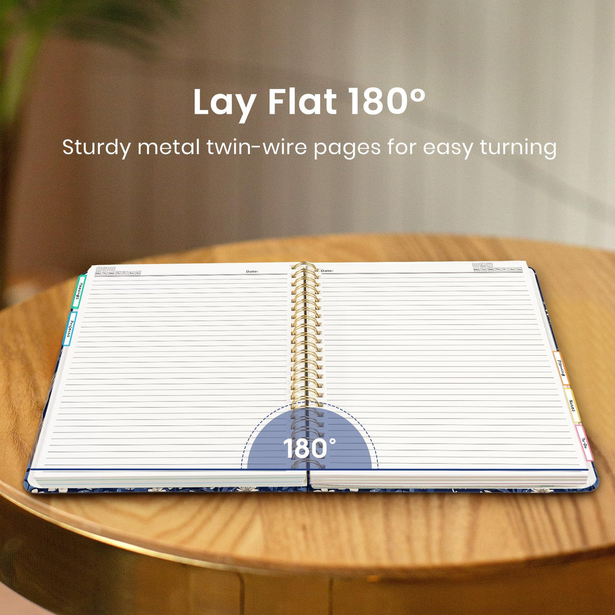 Taja Spiral Notebooks for Work 5 Subject Notebook with Removable Dividers