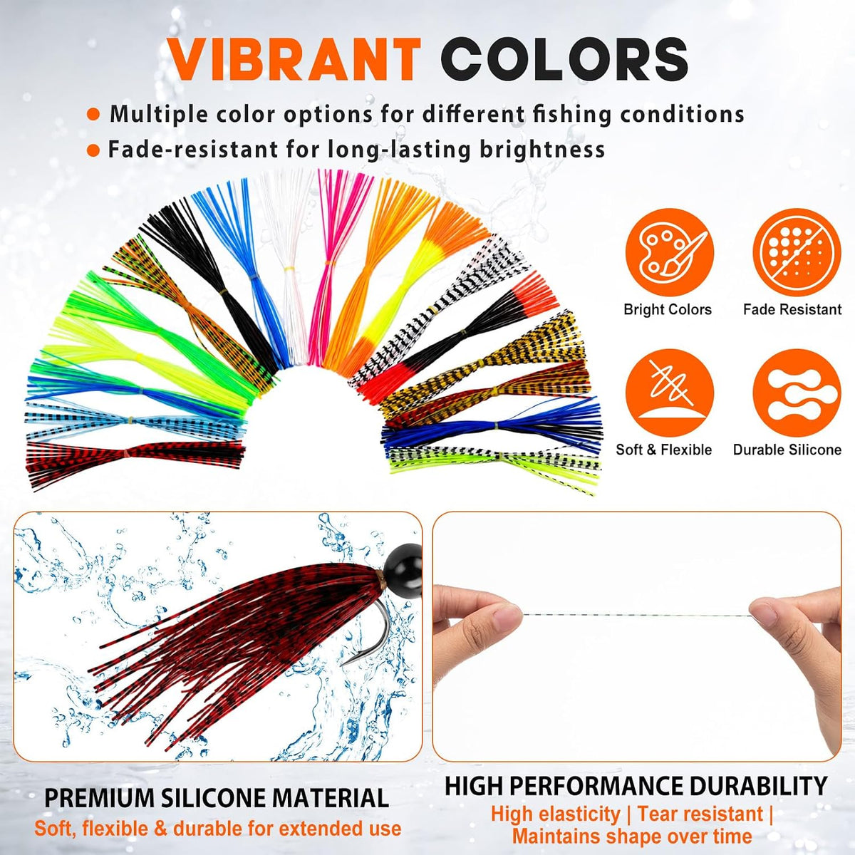 Thiccywoov Silicone Skirt Legs Fly Tying Material with Threader Tools