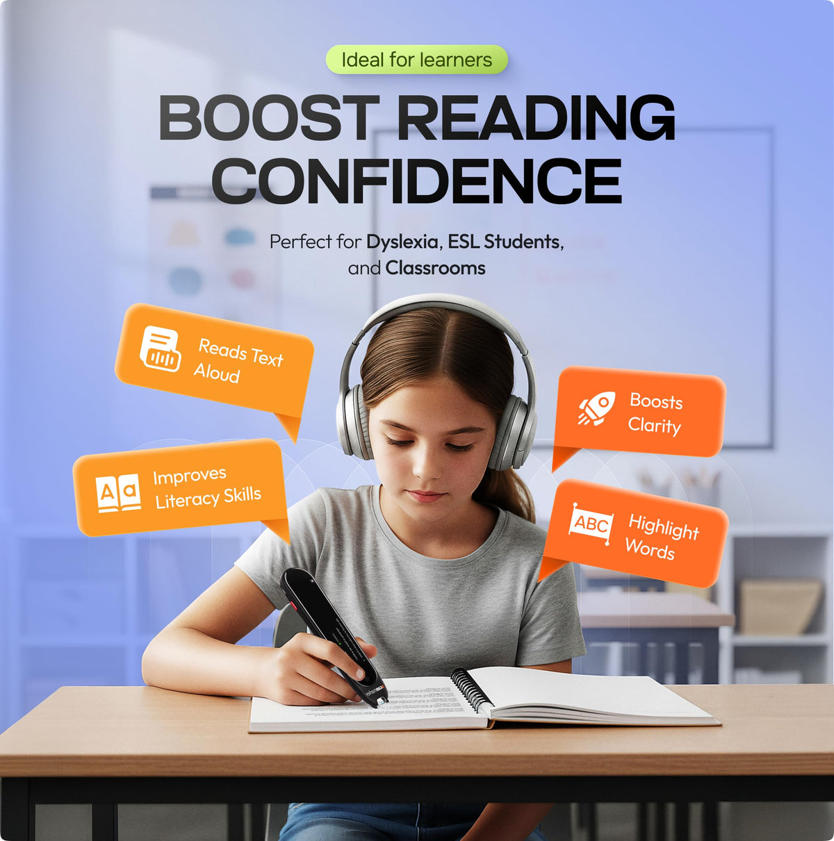 Scanmarker Pro | Translation Pen & Reading Pen for Kids & Adults | Assistive Tool & Language Translator Device for Dyslexia, Reading Support & Language Learners | Translator Pen for 100 Languages