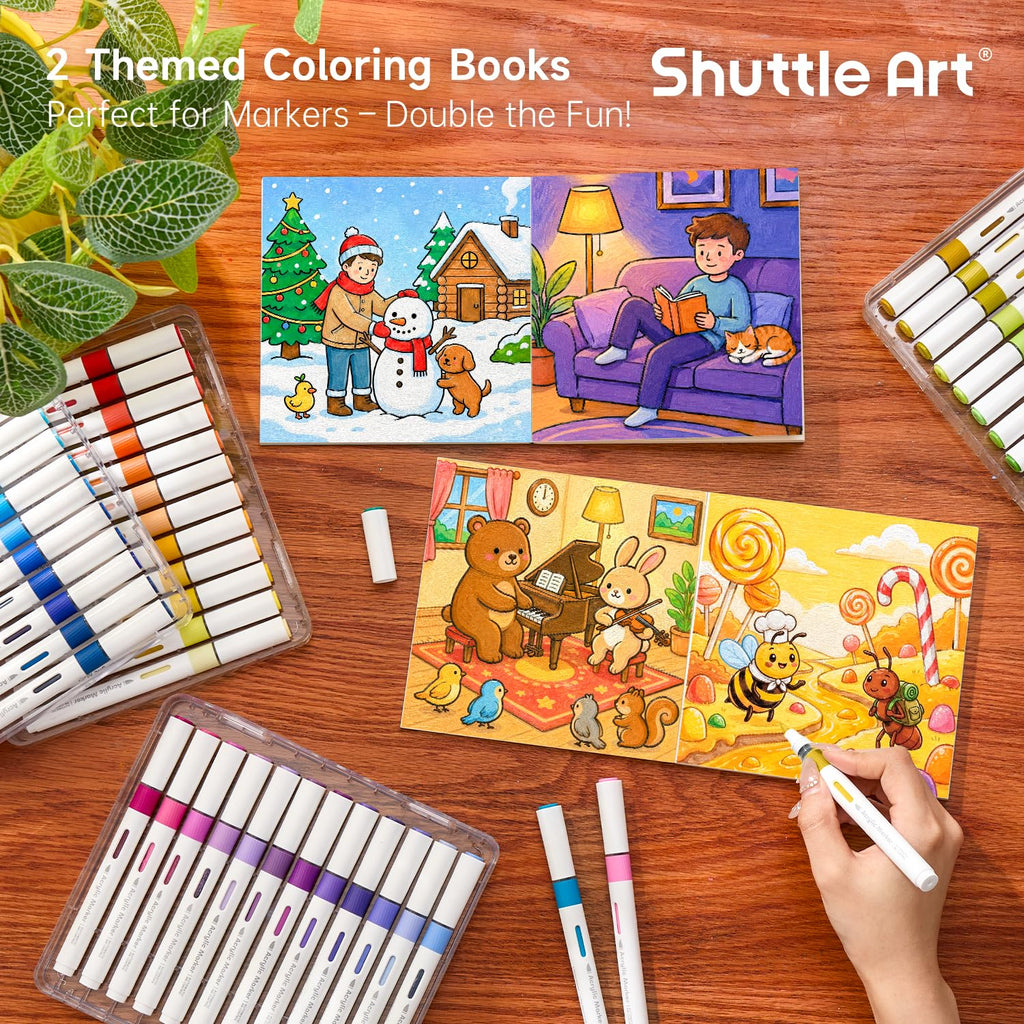 Shuttle Art 96 Colors Dual Tone Refillable Acrylic Markers with 100 Refills
