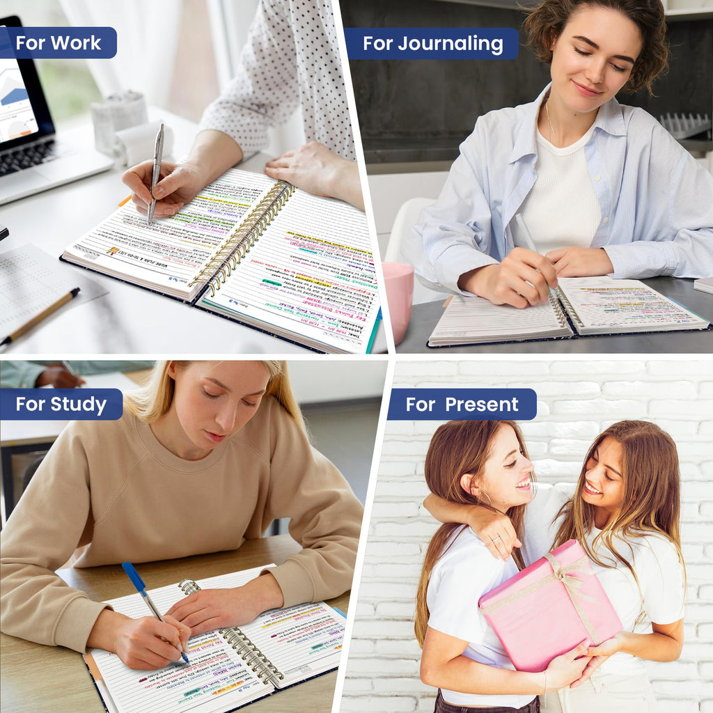 Taja Spiral Notebooks for Work 5 Subject Notebook with Removable Dividers
