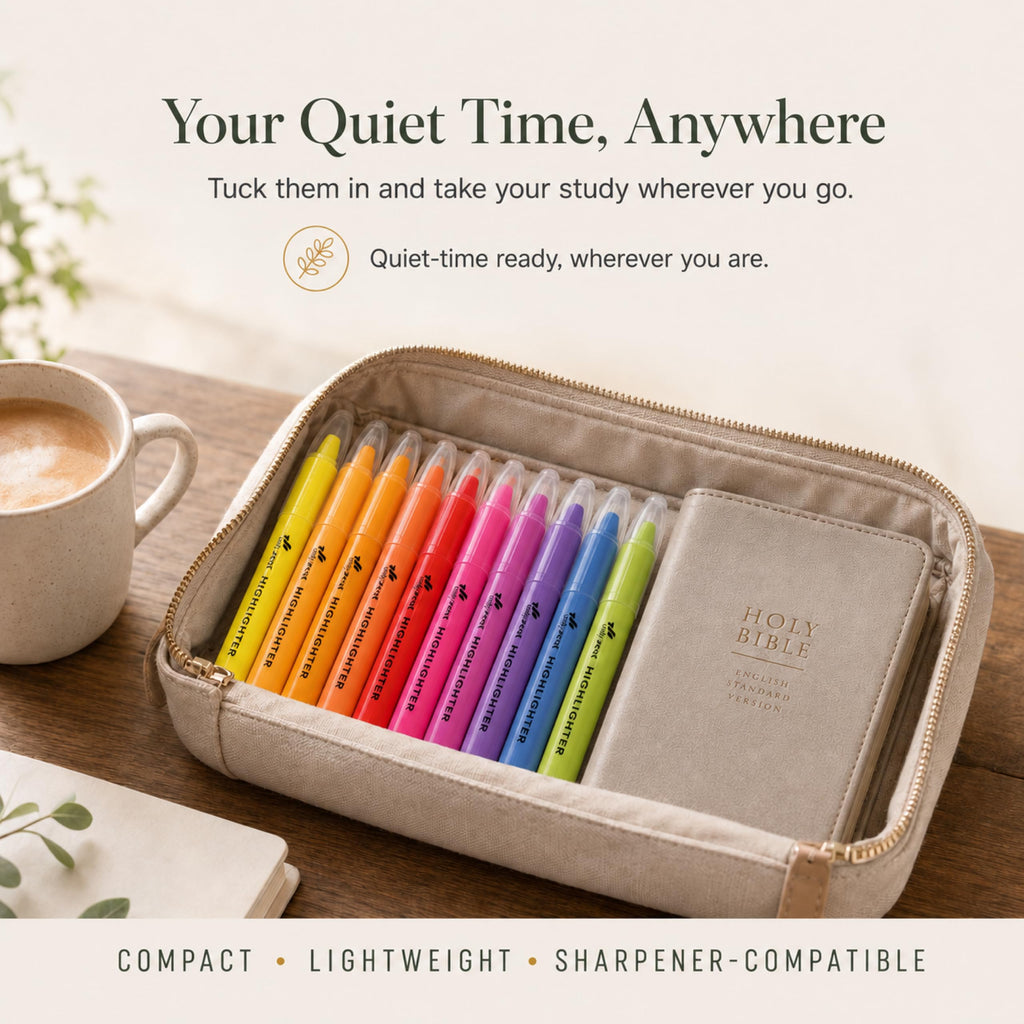 10 Pack Bible Safe Highlighters - Pastel Color, Wax Highlighters