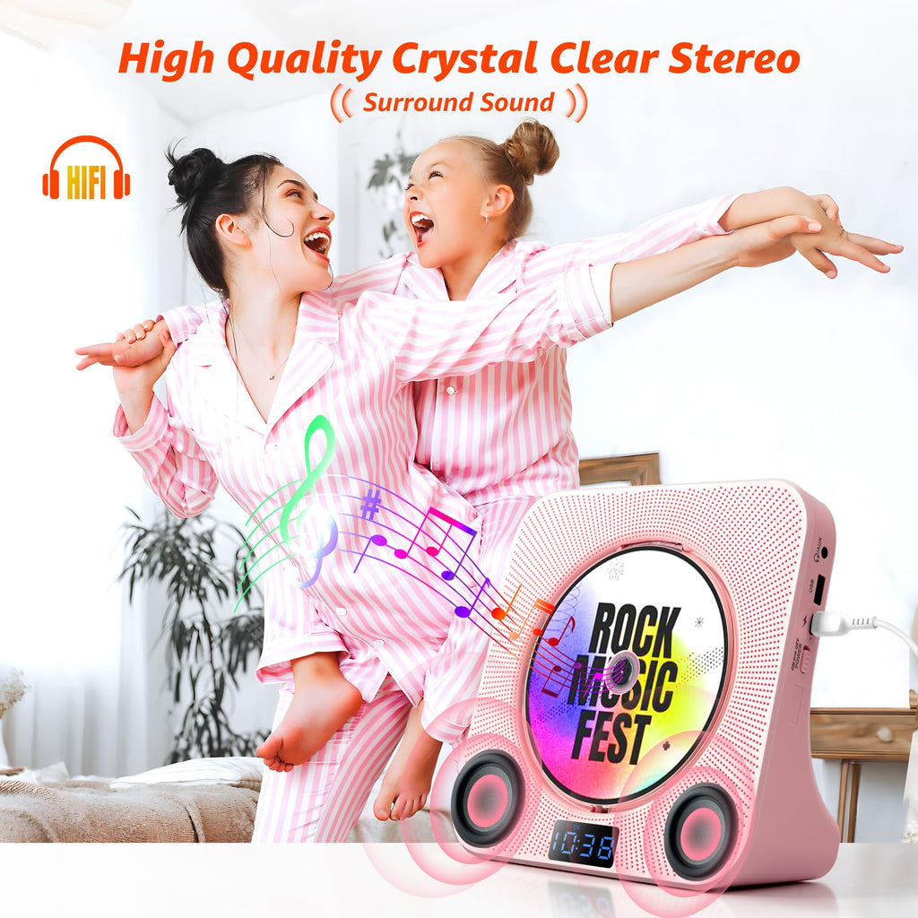 ROADOM KC607 Rechargeable Bluetooth CD Player for Learning (K–12)