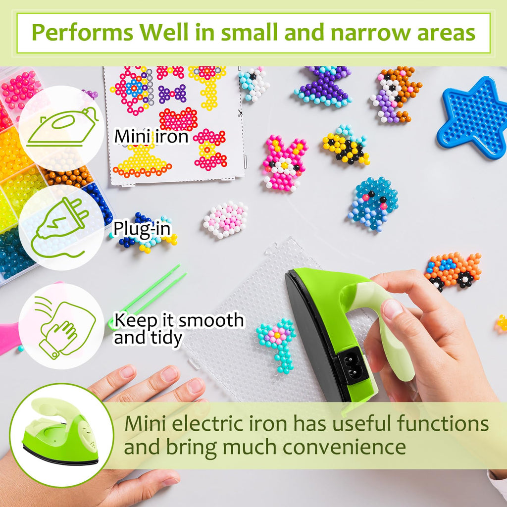 Honoson Mini Iron for Craft Small Iron on Patch Fuse Bead, Mint Green