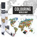 UnikPlay: Colouring World Map Geography Wall Poster — Trivia & Cultural Art (Ages 8+)